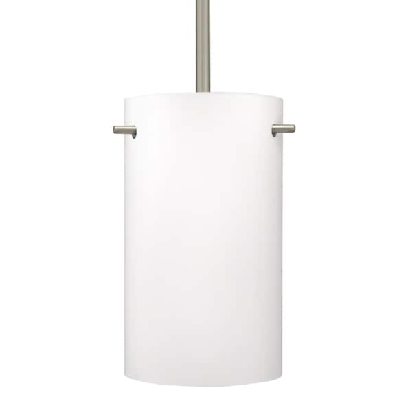 Besa Lighting Besa Tamburo 5 Stem Pendant, Opal Matte, Satin Nickel Finish, 1x 11W LED 1TT-400507-LED-SN - main