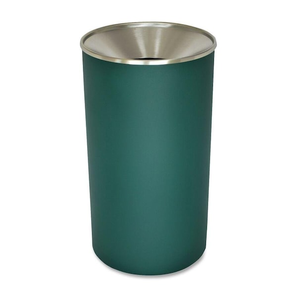 Ex-Cell Kaiser 33-Gal. Powder Coated Receptacle - Steel, Hunter Green WR-33F HGX - main