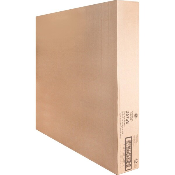 Business Source File Box, Wht, Corrugated Fiberboard, PK12 BSN26758 - main