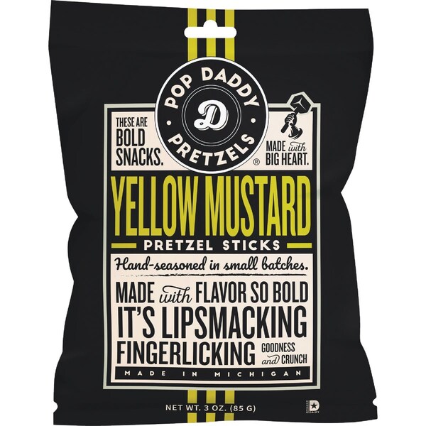 Pop Daddy Snacks Pop Daddy 3 Oz. Yellow Mustard Pretzel Sticks 559 - main