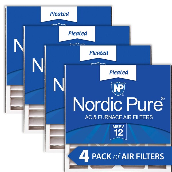 Nordic Pure 20x20x5 Pleated Air Filter, High Capacity, Electrostatically Charged Synthetic Media, MERV 12, 4 PK 20x20x5ABM12-4 - main