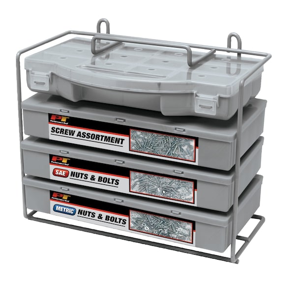 Performance Tool 1200 pc. Nut & Bolt Assortment, Screws Nuts Bolts Washers, Storage Rack W5226 - main
