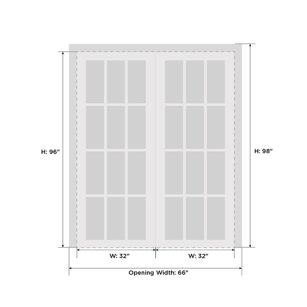 Sartodoors Double French Interior Door, 64" x 96", White QUADRO4115DD-WS-6496 - main