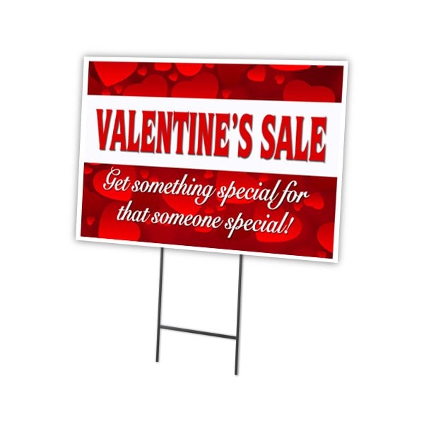 Signmission Valentines Day Sale Yard & Stake outdoor plastic coroplast window, C-1216-DS-Valentines Day Sale C-1216-DS-Valentines Day Sale - main