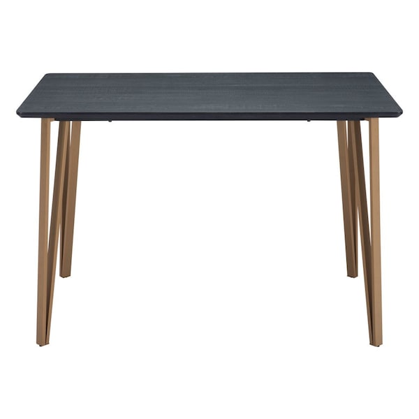 Homeroots 55" Black And Gold Wood And Steel Counter Height Dining Table 394793 - main