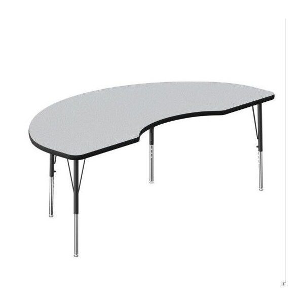 Correll Kidney TFL Activity Table, 72 in W, 36 in L, 19 in to 29 in H, Particleboard, Gray Granite A3672TF-KID-15 - main