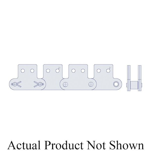 Hkk Chain HKK Double Pitch Riv Standard Conveyor w/SK-2 Att on Every P, 2 P, 5/8 Dia x 5/8 W DC080RSK2EV - main