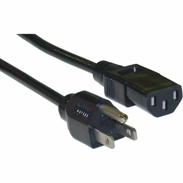 Cable Wholesale Computer / Monitor Power Cord, Black, NEMA 5-15P to C13, 13 Amp, 16 AWG, 10 foot 10W1-01210-16 - main