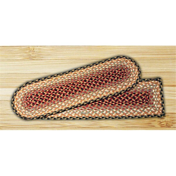 Palacedesigns Capitol Importing Burgundy-Gray-Creme - 27 in. x 8.25 in. Oval Stair Tread PA2838318 - main