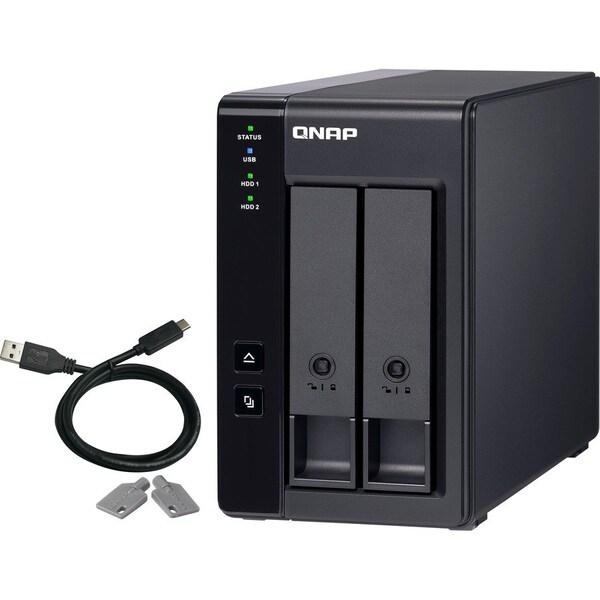 Qnap 2 Bay USB Type-C Direct Attached Storage with Hardware RAID TR-002-US - main