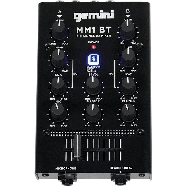Gemini MM1BT 2-Channel Professional Analog DJ Mixer with Bluetooth Input MM1BT - main