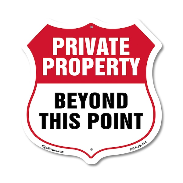 Signmission Private Property Shield Sign Private Pro, 18 Inch X 18 Inch, Plastic Sign SHI-P-18-444 - main