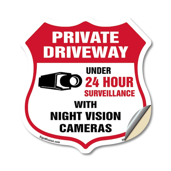 Signmission Private Driveway Shield Sign Under 24 Ho, 12 Inch X 12 Inch, Vinyl Decal SHI-D-12-437 - main