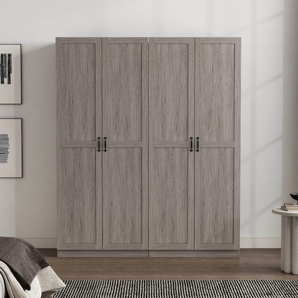 Manhattan Comfort Cornelia Storage Closet 2.0 in Grey, 2PK 2-3BC-GY - main