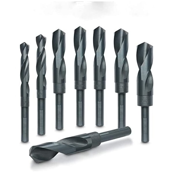 Hiltex Jumbo Silver & Deming Drill Bit Set, 8 Piece for Steel, Reduced Shank Drill Press Bits 10005 - main