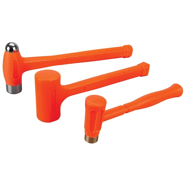 Performance Tool 3 pc. Dead Blow Hammer Set, Brass Hammer, Ball-Peen, Urethane M7234 - main