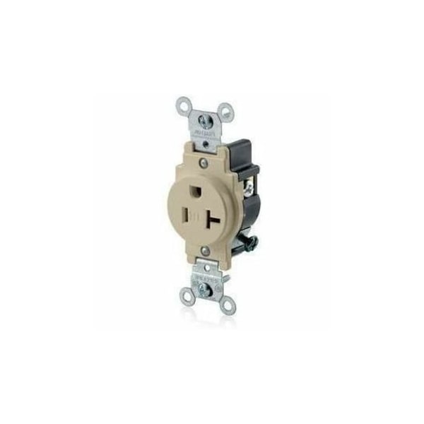 Leviton Commercial Grade Tamper-Resistant Duplex Receptacle, 20 Amp, 125 Volt T5020-I - main
