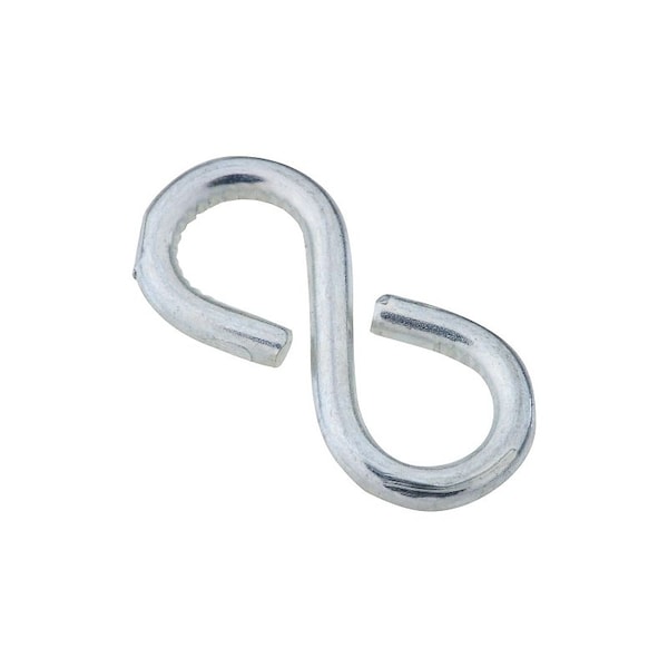 National Hardware S-Hook, 15 lb Working Load, 0.105 in Dia Wire, Steel, Zinc, 6PK N121-392 - main