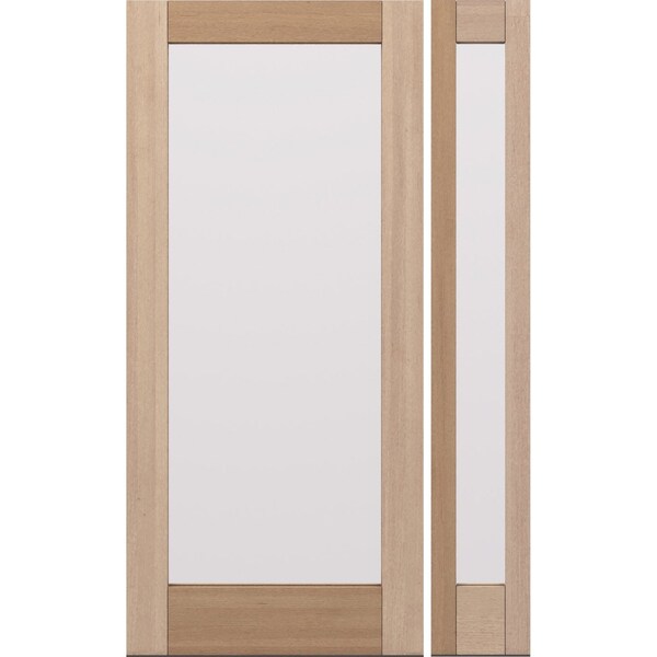 Doornmore G101, 51.5" x 82" ( 36" Door + 12" Side) Left Hand, Mahogany Full Lite Exterior Door G101-SW-3680-G101-SL_1-1_LI - main
