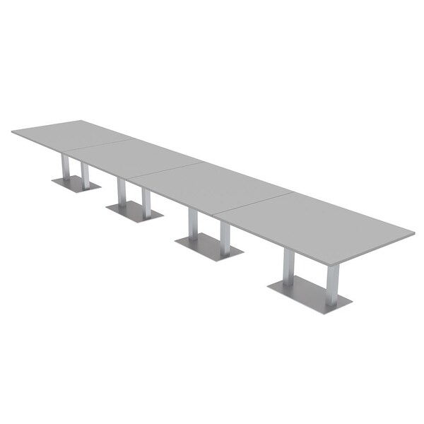 Skutchi Designs Rectangle Conference Table With Power Unit, 48 in W, 240 in L, Grey HAR-REC-48X240-DOU-U779-NA - main