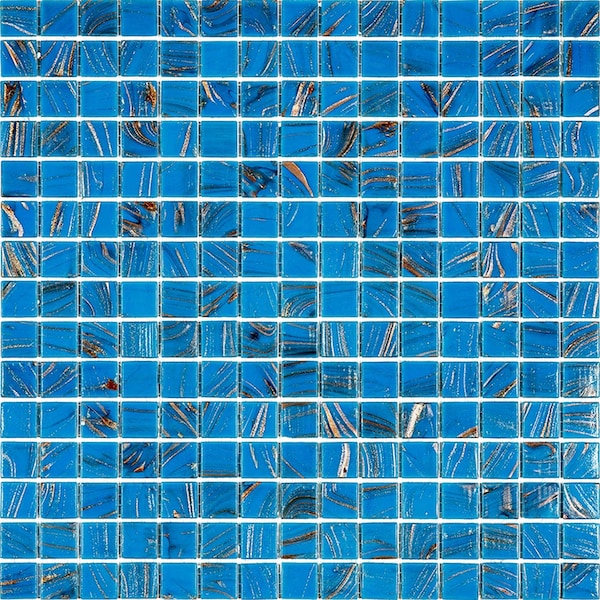 Apollo Tile Celestial 12in x 12in Glossy Rich Electric Blue Glass Mosaic Wall and Floor Tile 20 sqft/case, 20PK APLST88BL530A - main