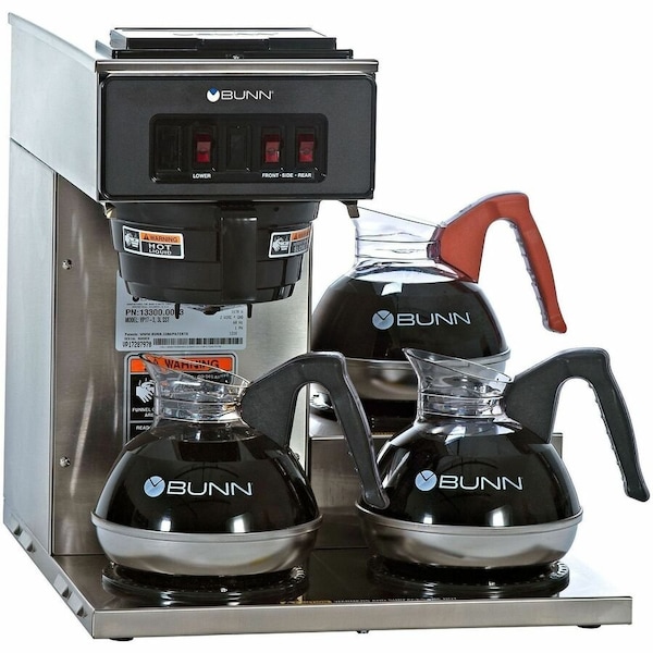 Bunn Pourover Coffee Brewer With 3 Warmers, VP17-3, Stainless Steel 13300.0003 - main