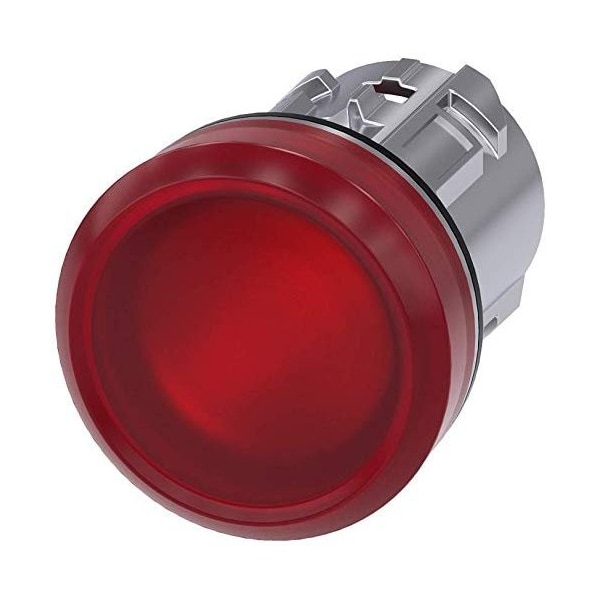 Siemens SIRIUS ACT 22 mm Red LED Indicator Light, Round Smooth Lens, IP69K Rated 3SU10516AA200AA0 - main