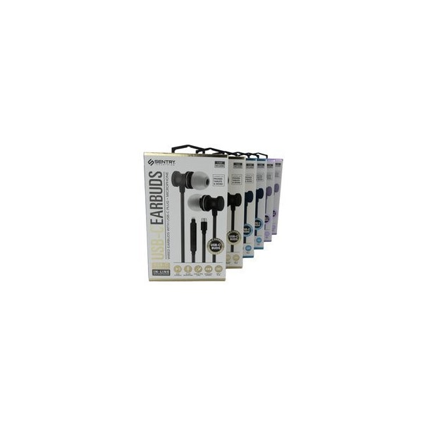 Cable Wholesale Pro Series USB-C Earbuds With Mic, 6 pack (2 Black, 2 Purple, 2 Blue) 5002-11306 - main