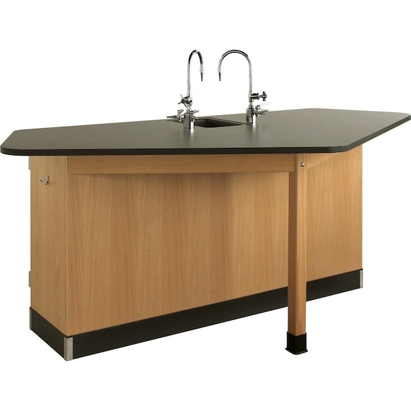 Diversified Spaces Workstation, Oak, Wood Frame, 88 in W, Red 2944K - main