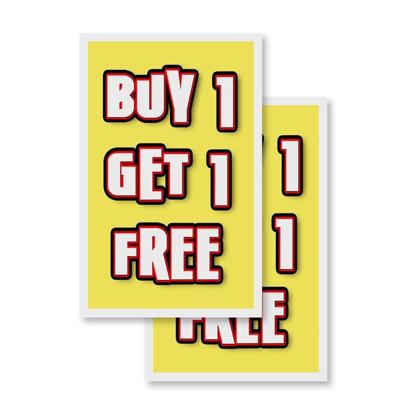 Signmission Buy Get Free, Vinyl Decals Only 24 Inch x 36 Inch, Vinyl Decal, 2PK DSB-2436-2PACK-Buy 1 Get 1 Free - main
