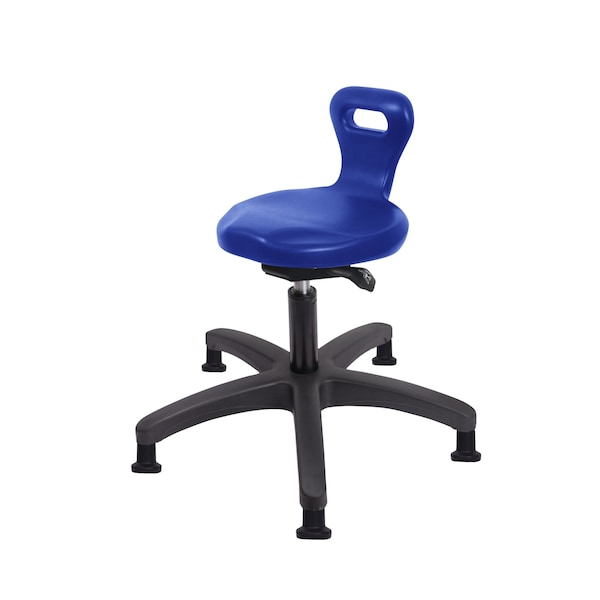 Blue Ridge Ergonomics Polyurethane Serpent Sit-Stand Stool-Medium Bench Height with Stationary Glides in Blue Polyurethane PSPMBSO-RG-NF-RG-BLU - main