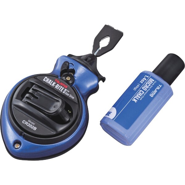 Tajima Chalk-Rite II 100 Ft. Ultra-Thin Chalk Line Reel and Chalk Blue CR202B-P - main