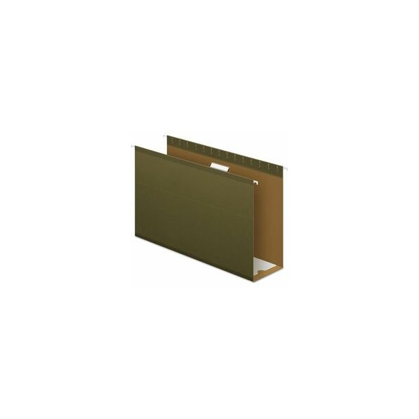 Pendaflex Extra Capacity Reinforced Hanging File Folders, 4" Capacity, Legal Size, 1/5-Cut Tabs, Green, 25PK PFX4153X4 - main