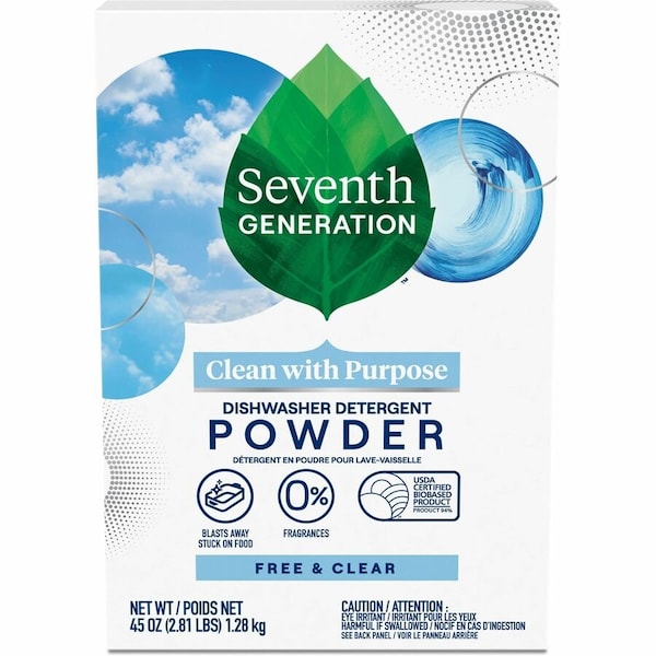 Seventh Generation Automatic Dishwasher Powder, Free and Clear, 45oz Box 22150 - main