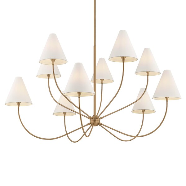 Troy Lighting Evermore 10 Light Chandelier in Patina Brass Finish F1960-PBR - main