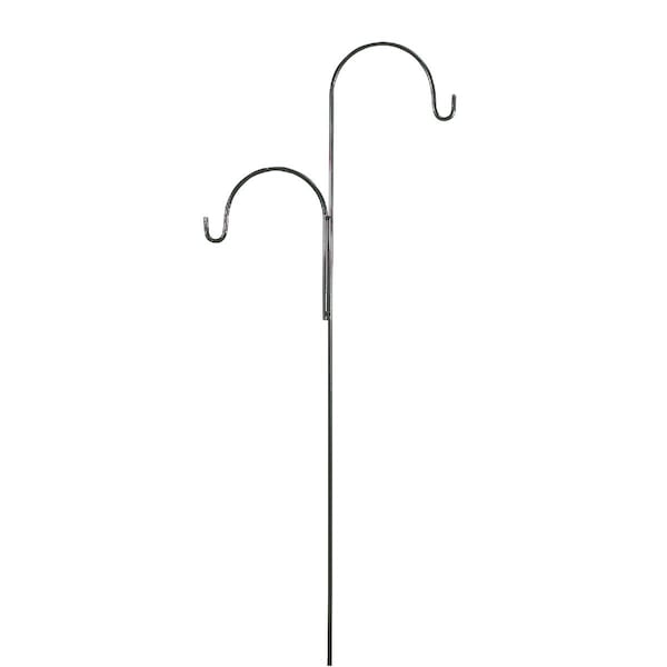 Best Garden 91'' Black Wrought Iron Double Offset Shepherd Hook 910H125B - main