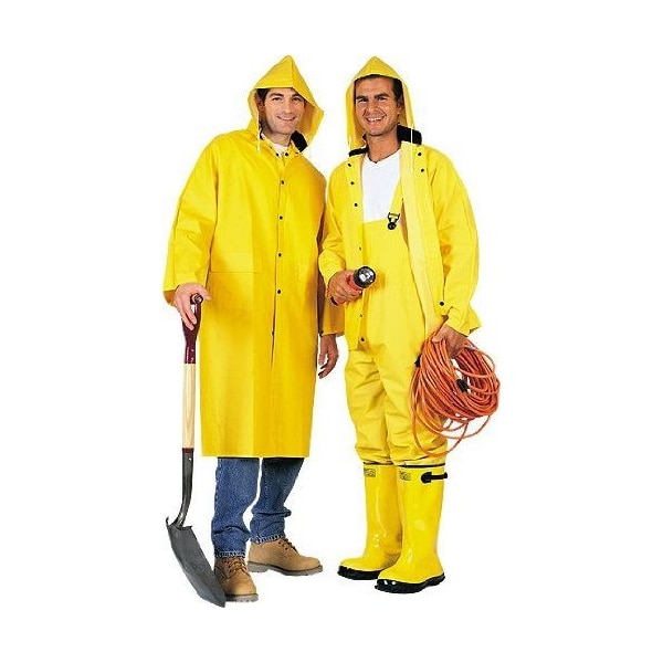 Xpose Safety Heavy Duty Yellow Rain Suit 3pc, 48in, PVC .35mm, Waterproof, Detachable Hood, Medium YRS-M-X - main
