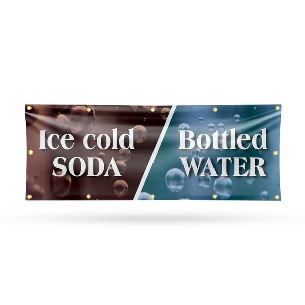 Signmission Ice Cold Soda & Bottled, 48 Inch x 120 Inch, Vinyl Banner B-120-30701 - main