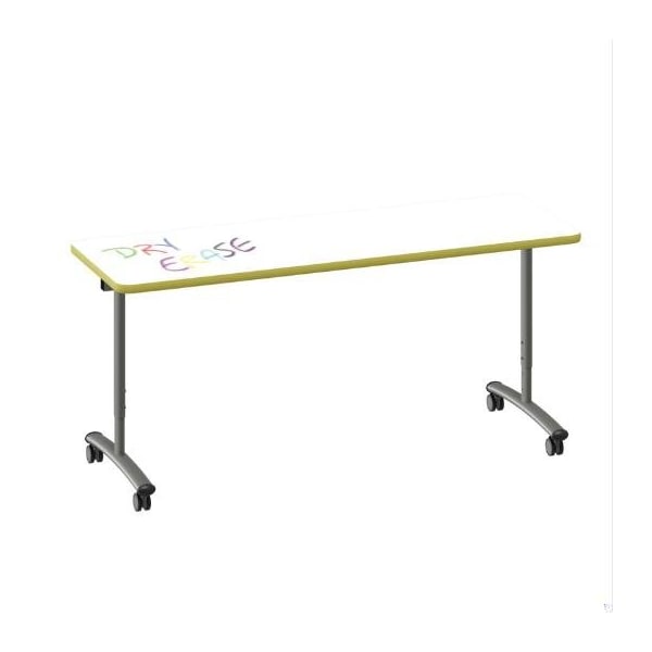 Correll Rectangle Premium Sit To Stand Dry Erase Flip Top Table, 72 in W, 28 in to 38 in H FTS3072DE-80-14-38 - main