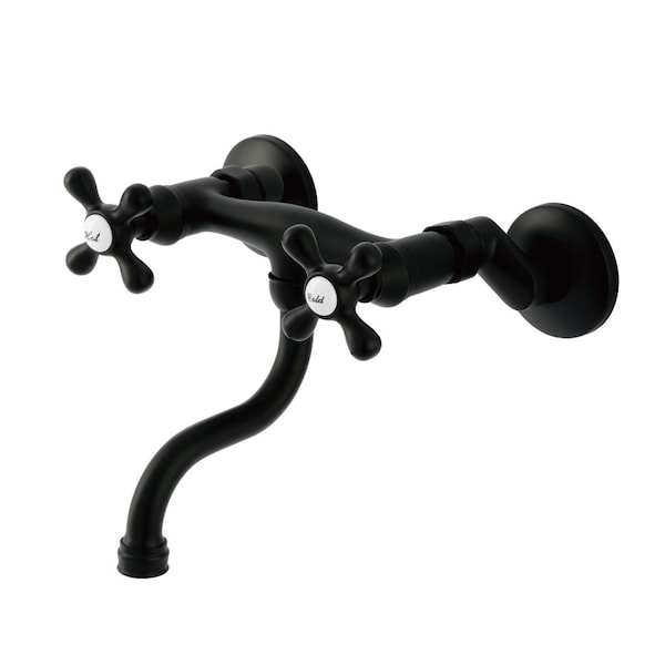Kingston Brass Double-Handle Wall Mount Bathroom Faucet, Matte Black KS2110AX - main