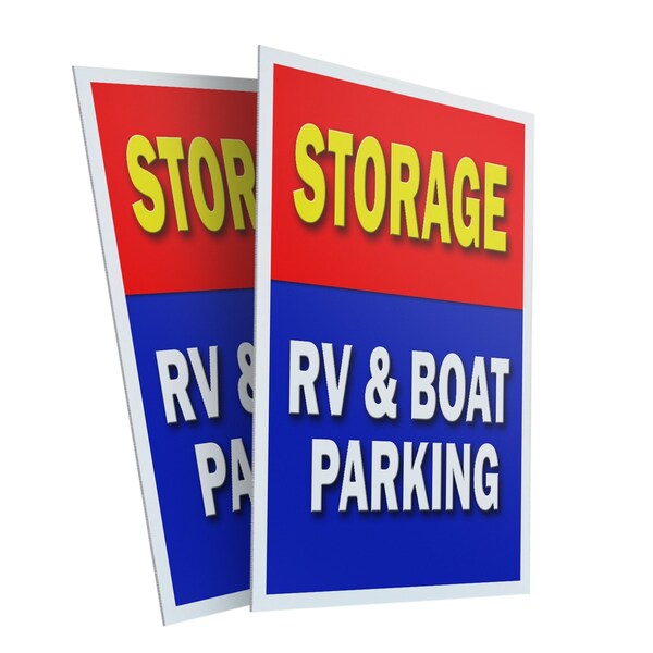 Signmission Storage Rv & Boat Parking, Plastic Signs Only 24 Inch x 36 Inch, Corrugated Plastic, 2PK CSB-2436-2PACK-Storage Rv & Boat Parking - main