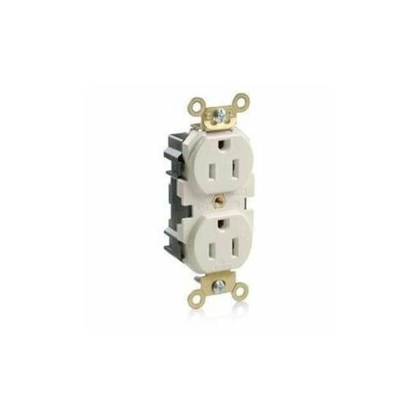 Leviton Straight Blade Receptacle, 5-15R, 15 A, 125V AC, Flush Mount, Self-Grounded M5262-T - main