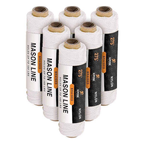 Xpose Safety Nylon Twine, 275 ft White Synthetic String for Crafts, Camping, Garden, Marine & Construction, 6PK NTW-275-6-X-S - main