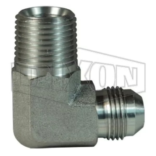 Dixon The Right Connection Flare to Pipe Elbow, 3/4-16 x 1/2-14 Nominal, 37Deg Male JIC Flare x Male NPTF SS2501-8-8 - main