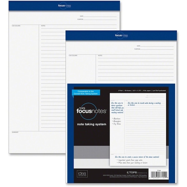 Tops Focus Notes Legal Pad, 8.5 x 11.75 In., 50 Sheets Per Pad, 12PK 77104 - main