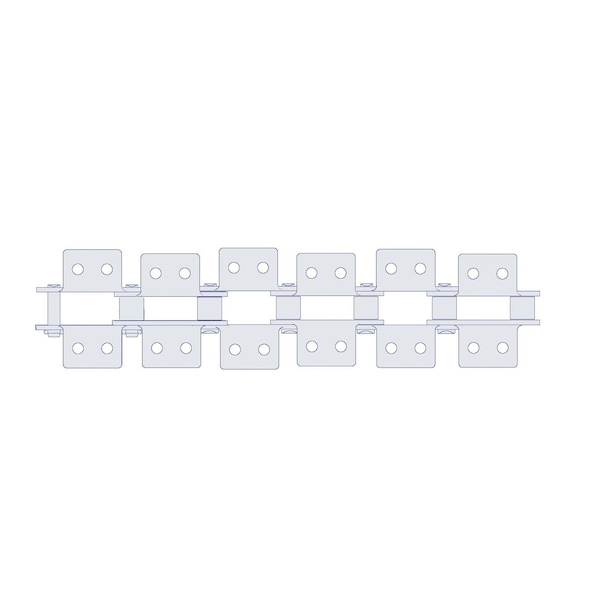 Hkk Chain HKK Double Pitch Riv Standard Conveyor w/K-2 Att on Every P, 1P, .312 Dia x 5/16 W DC040RK2EV - main