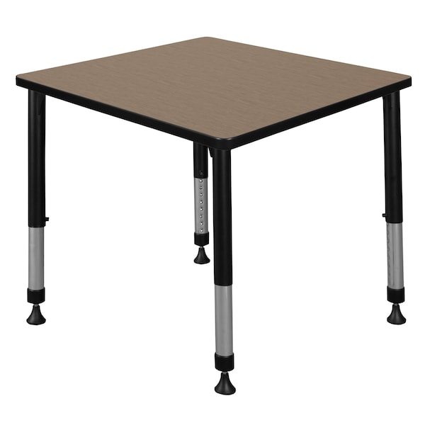 Regency Square Kee Height Adjustable Classroom Activity Table, 30 in W, 30 in L, Noble Oak TB3030NOAPBK - main