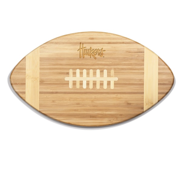 Picnic Time Family Of Brands NCAA Nebraska Cornhuskers Touchdown! Football Cheese Board - Novelty Charcuterie Board 896-00-505-403-0 - main
