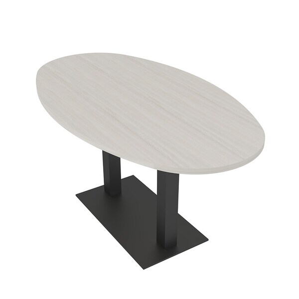Skutchi Designs Boval Conference Table With Power Unit, 36 in W, 72 in L, Ivory HAR-BOVL-36X72-DOU.BK-K458-NA - main