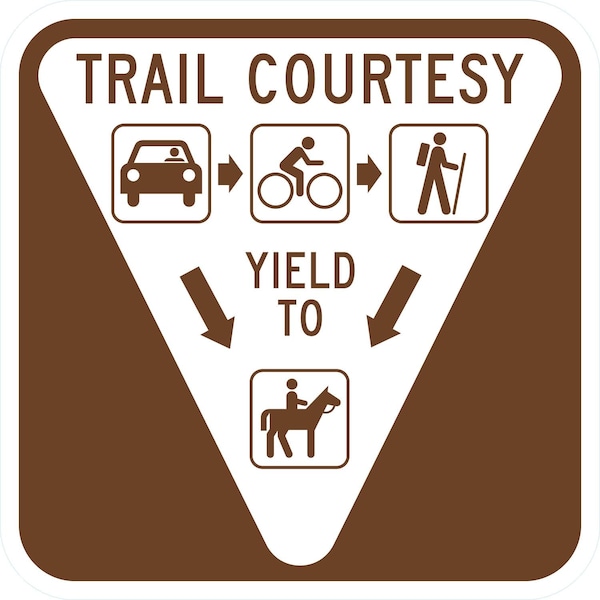 Lyle Trail Courtesy / Yield To (with Graphic), 12x12, Diamond Grade, Brown G-2215-DG_12x12 - main